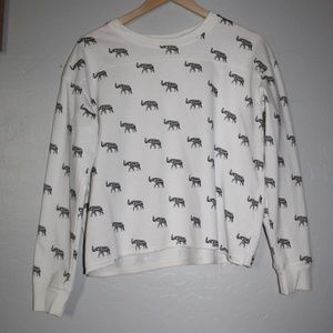 Elephant Print Long Sleeved T-Shirt (Cropped)